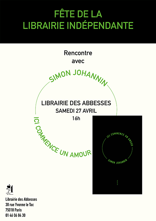 Fête de la librairie indépendante : Simon Johannin à la Librairie des Abbesses 